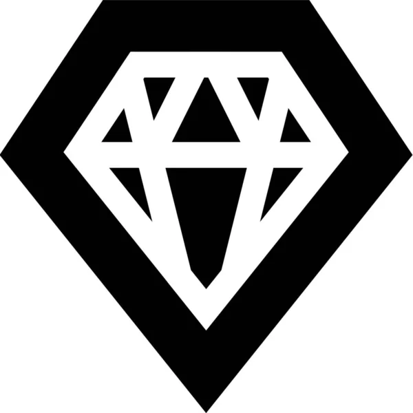 Brilliant Diamond Gem Icon Solid Style — Stock Vector