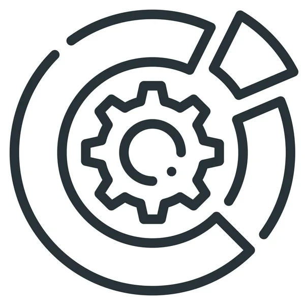 Icono Del Diagrama Gestión Datos Estilo Esquema — Vector de stock