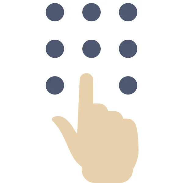 Dial Enter Hand Icon Επίπεδο Στυλ — Διανυσματικό Αρχείο