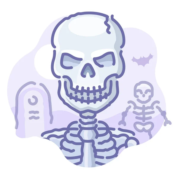 Halloween Skelet Schedel Pictogram Halloween Categorie — Stockvector