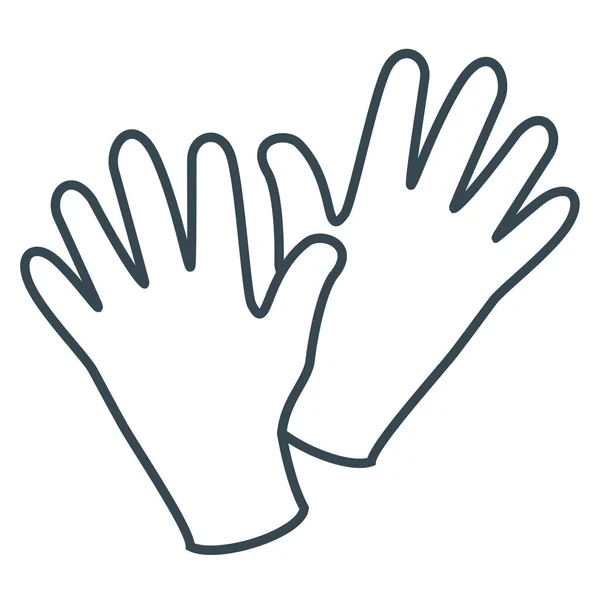 Kläder Handskar Hand Ikon Kontur Stil — Stock vektor
