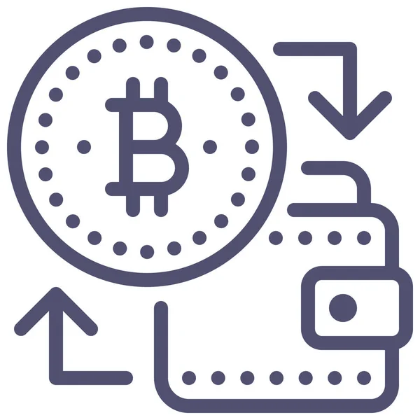 Ikona Portfela Bitcoin Money Stylu Outline — Wektor stockowy