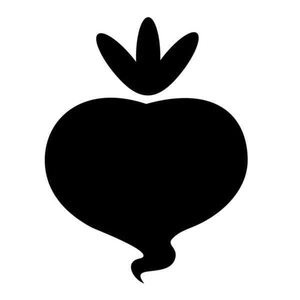 Comida Rábano Vegetal Icono Estilo Sólido — Vector de stock