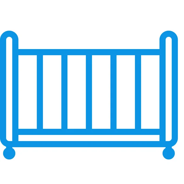 Ikon Bed Cot Anak Dalam Gaya Filled Outline - Stok Vektor