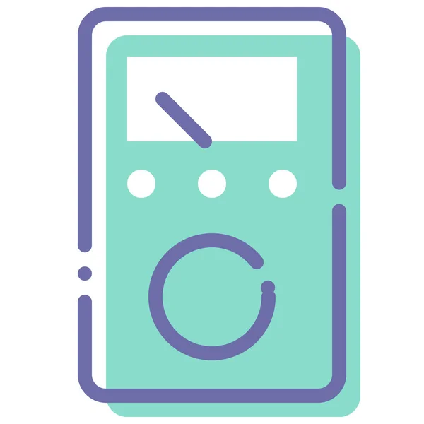 Multimeter Tester Tool Icon Filled Outline Style — Stock Vector