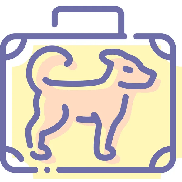 Djurbagage Hund Ikon — Stock vektor