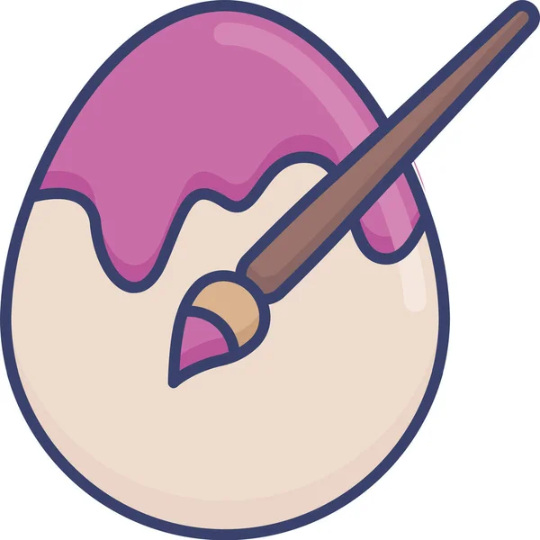 Art Brush Decorate Icon Easter Category — Stock Vector