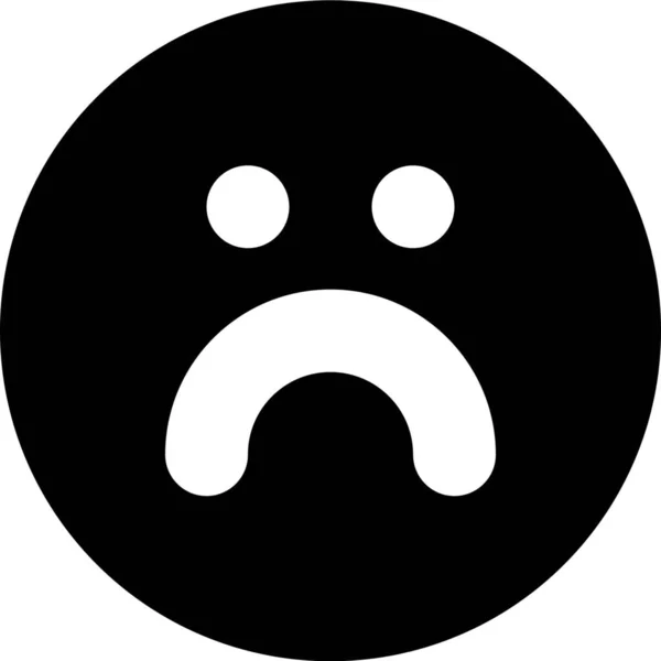 Emoji Triste Sonrisa Icono Estilo Sólido — Vector de stock