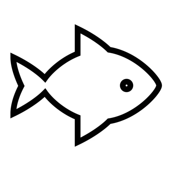 Animal Fish Icono Del Esquema Estilo Del Esquema — Archivo Imágenes Vectoriales