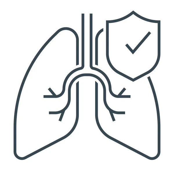 Protection Pulmonaire Icône Sûre Dans Hôpitaux Catégorie Soins Santé — Image vectorielle