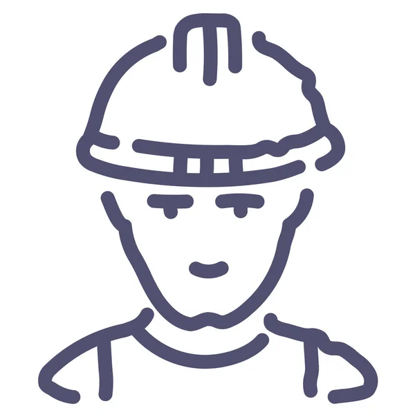 Builder Industrial Man Icon Outline Style — Stock Vector