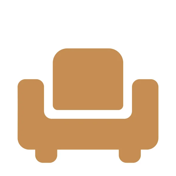 ソリッドスタイルのアームチェア家具の椅子のアイコン — ストックベクタ