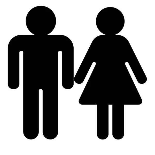 Para Mężczyzna Małżeństwo Ikona Solid Styl — Wektor stockowy