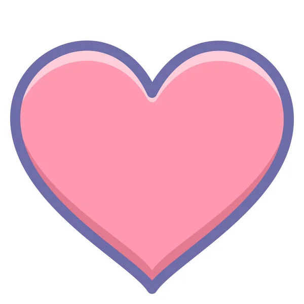 Heart Love Icon Filled Outline Style — Stock Vector