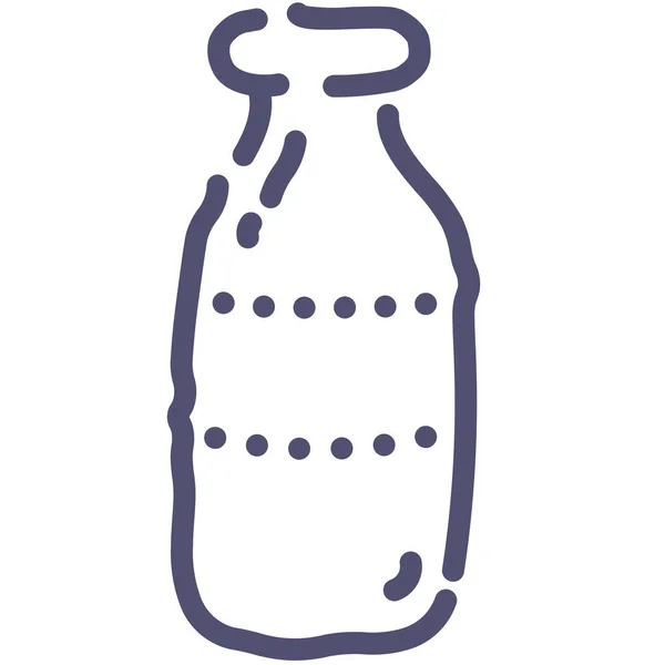 Botella Leche Icono Esquema Estilo Esquema — Archivo Imágenes Vectoriales