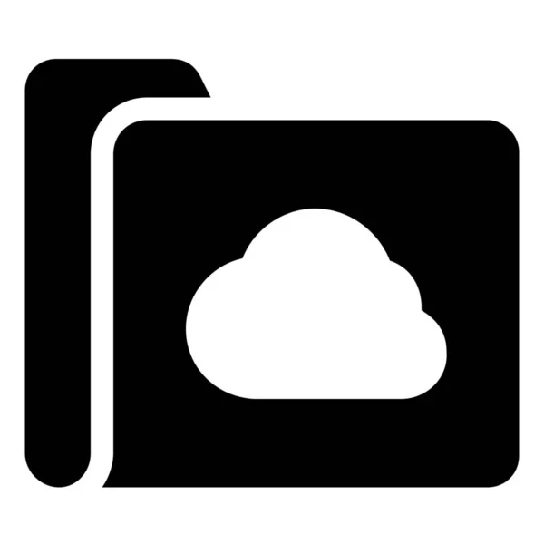 Cloud Folder Icono Sólido Estilo Sólido — Archivo Imágenes Vectoriales