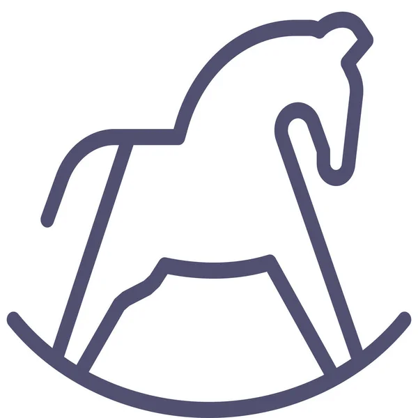 Иконка Детского Хобби Лошади Стиле Абрис — стоковый вектор