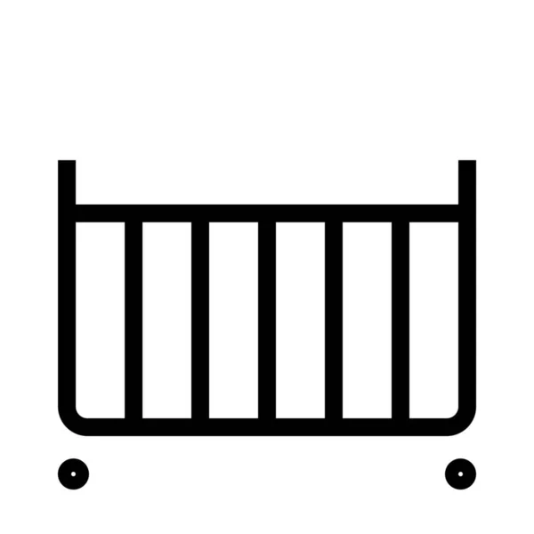 Иконка Детской Кроватки Стиле Абрис — стоковый вектор