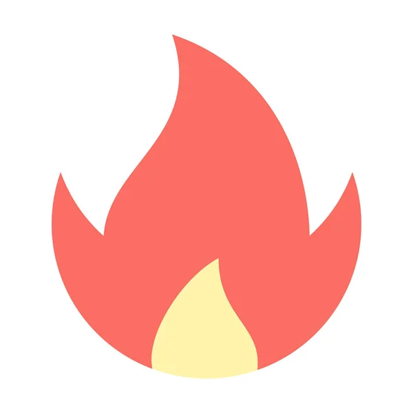 Fuego Llama Brillo Icono Estilo Plano — Archivo Imágenes Vectoriales