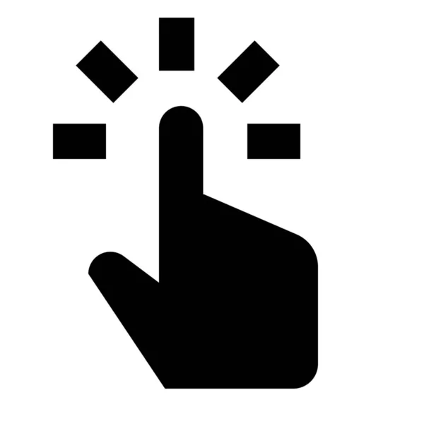 Klicken Sie Auf Das Finger Touch Symbol Solid Stil — Stockvektor