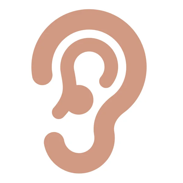 Katı Biçimde Anatomi Kulak Sağlığı Simgesi — Stok Vektör