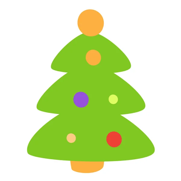 Año Nuevo Árbol Icono Navidad Estilo Plano — Vector de stock