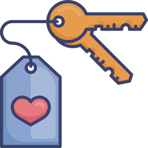 Hotel Key Keys Icon Love Romance Category — Stock Vector