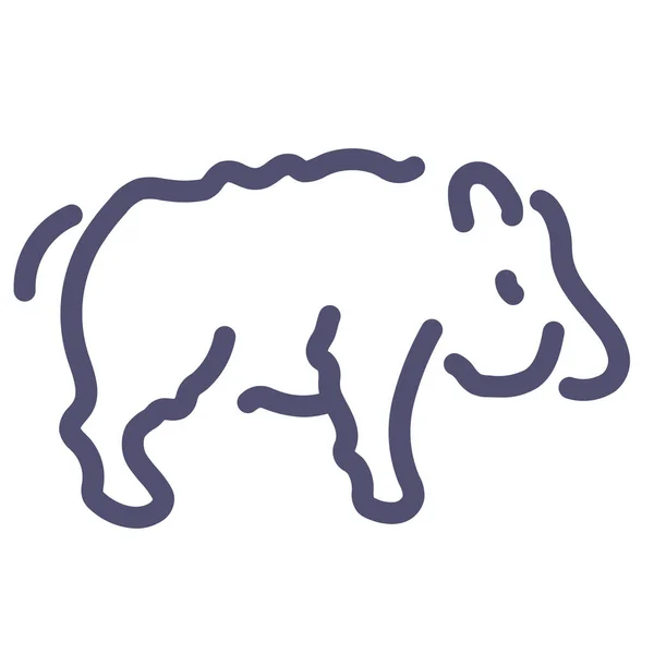 概要スタイルでの動物イノシシ豚のアイコン — ストックベクタ