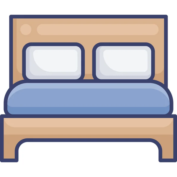 Unterkunft Bett Schlafzimmer Symbol — Stockvektor