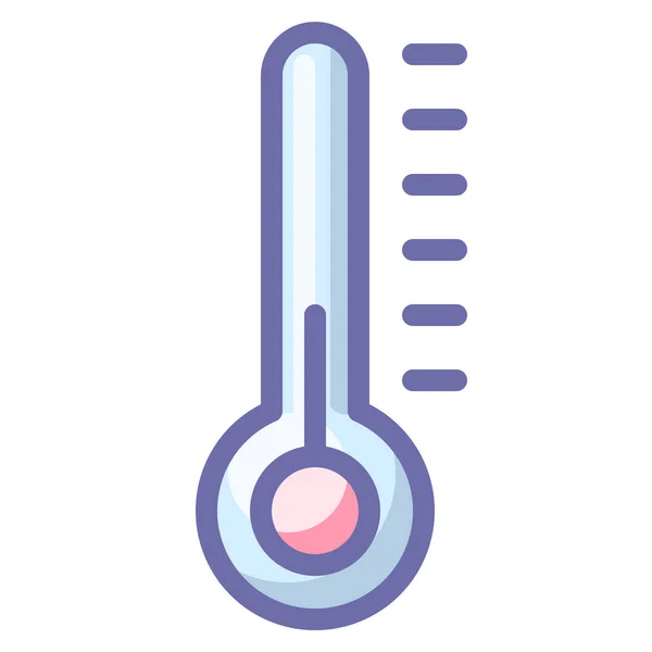 Θερμοκρασία Θερμόμετρο Εικονίδιο Καιρού Γεμισμένο Στυλ Περίγραμμα — Διανυσματικό Αρχείο