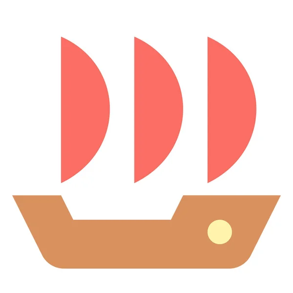 Sailfish Ship Transport Icon Flat Style — Stock Vector