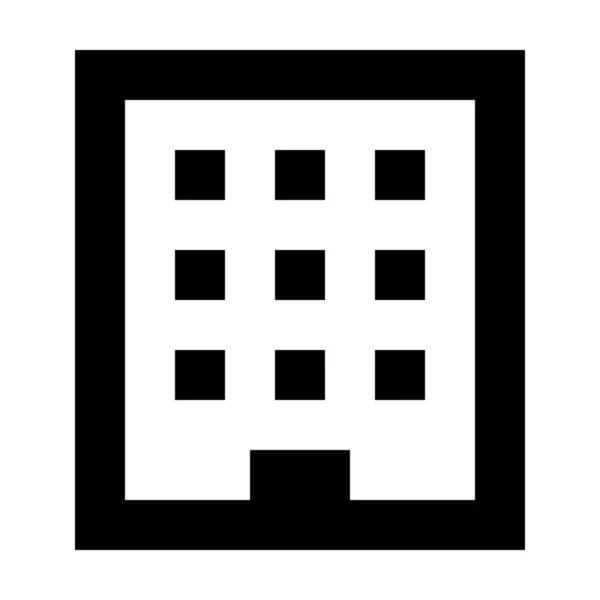 Icône Immeuble Appartements Dans Style Solide — Image vectorielle
