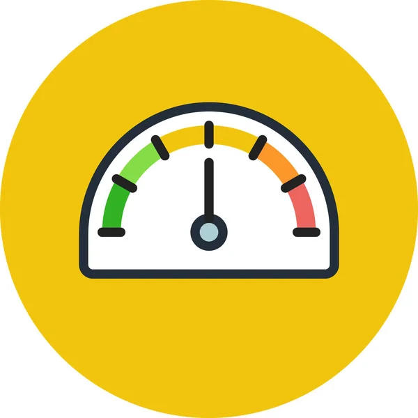 Icono Rendimiento Del Medidor Del Salpicadero Estilo Contorno Relleno — Archivo Imágenes Vectoriales