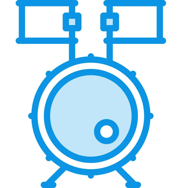 Icône Musique Instrument Tambour Dans Style Contour — Image vectorielle