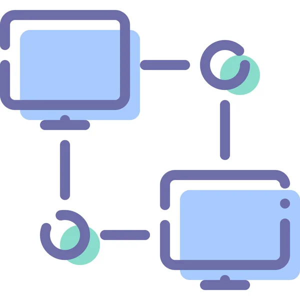 Ikone Der Computerverbindung — Stockvektor