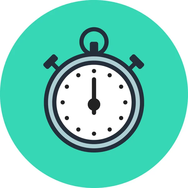 Alarme Chronomètre Icône Temps Dans Style Contour Rempli — Image vectorielle