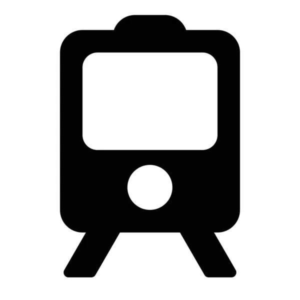 Signe Icône Transport Ferroviaire Dans Style Solide — Image vectorielle