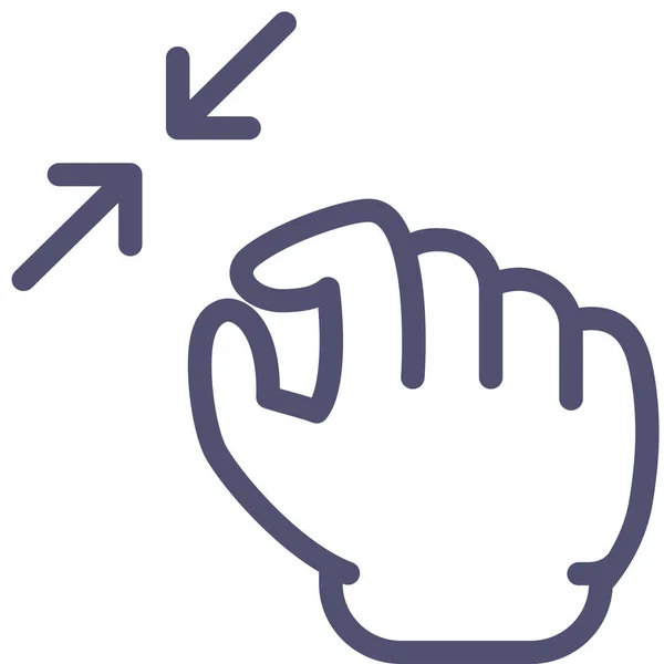 Χειρονομία Χέρι Συμπίεση Εικονίδιο Στυλ Περίγραμμα — Διανυσματικό Αρχείο
