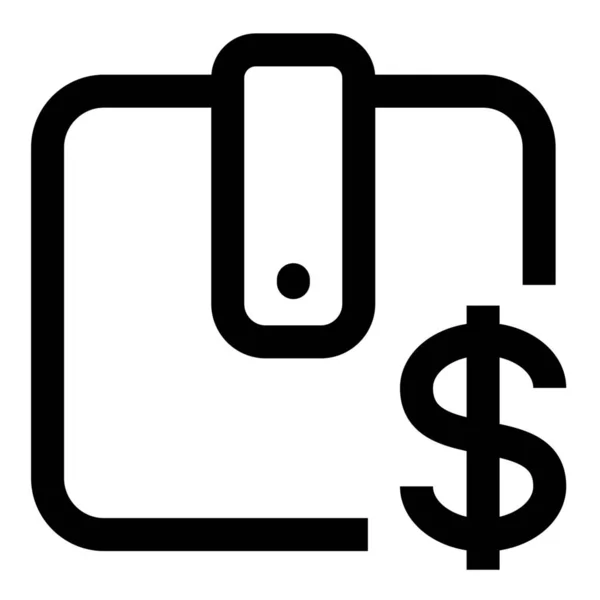 Wallet Dollar Outline Icon Outline Style — 스톡 벡터