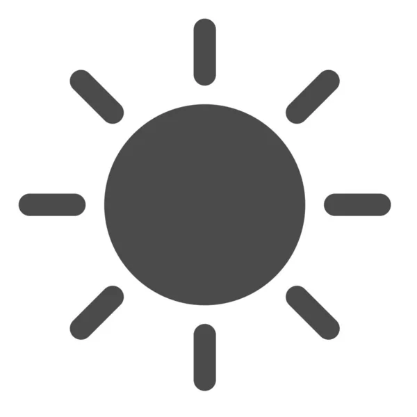 Brillo Alto Icono Del Sol Estilo Sólido — Vector de stock