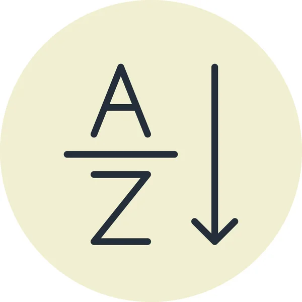 Иконка Заказа Алфавиту Стиле Заполненные Контуры — стоковый вектор