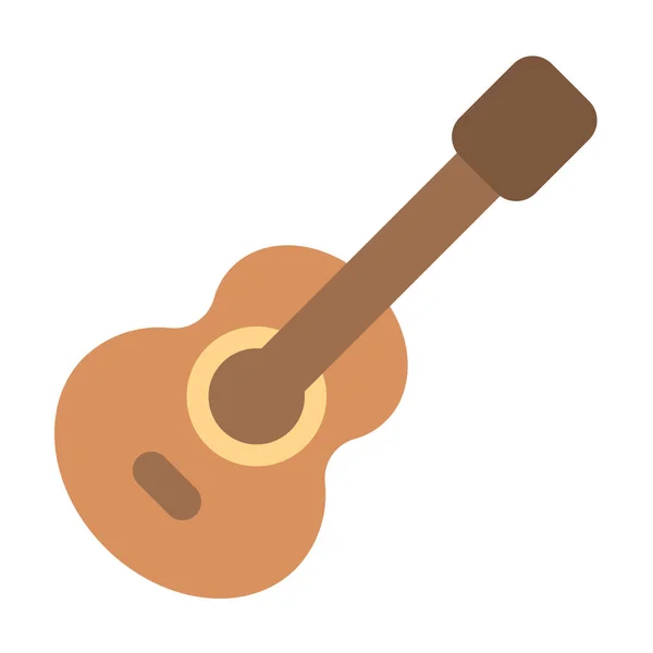 Guitarra Acústica Icono Plano Estilo Plano — Vector de stock