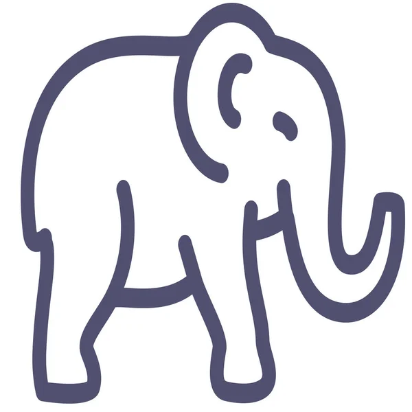 Tier Bischof Elefant Ikone Outline Stil — Stockvektor