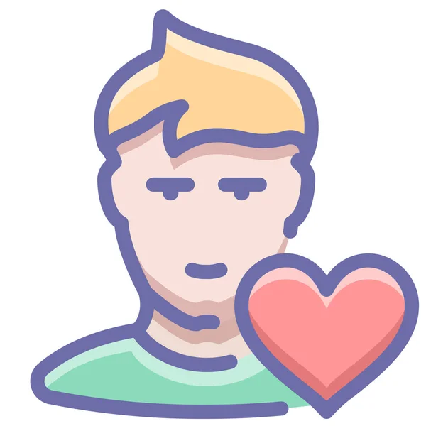 Αγαπημένο Φίλο Εικονίδιο Της Καρδιάς Γεμισμένο Στυλ Περίγραμμα — Διανυσματικό Αρχείο