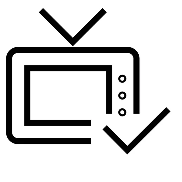 Icono Televisión Listo Estilo Esquema — Vector de stock