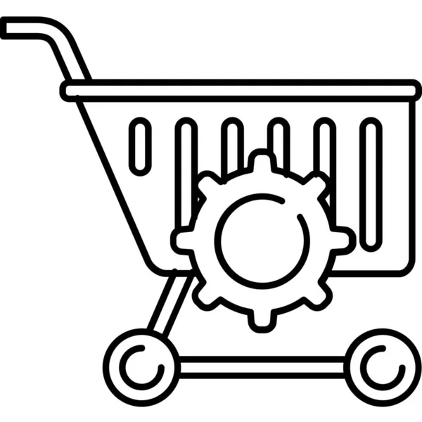 Acquistare Icona Delle Preferenze Del Carrello Stile Outline — Vettoriale Stock