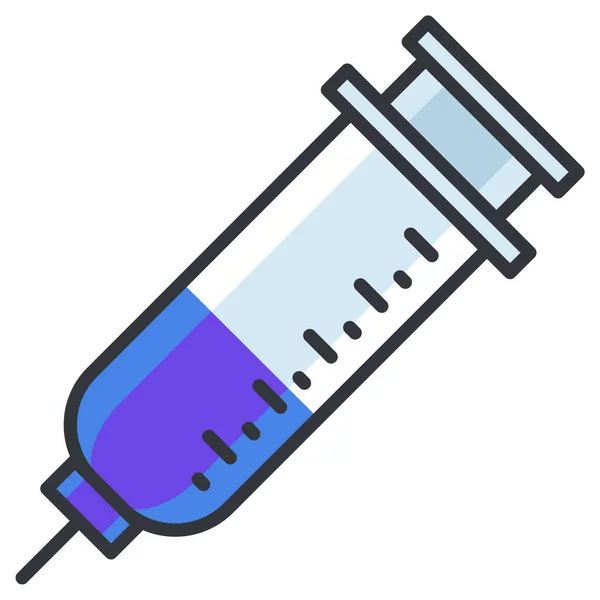 Icône Hôpital Soins Santé Seringue Dans Style Contour Rempli — Image vectorielle