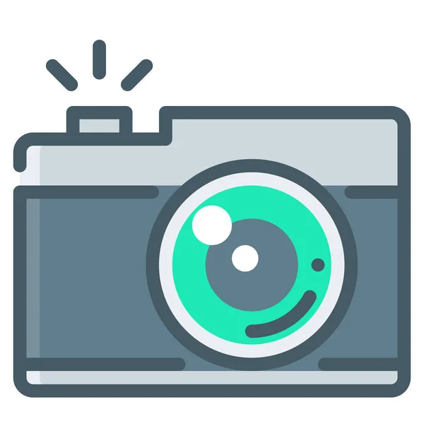 填充轮廓风格的数码相机数码相机图标 — 图库矢量图片