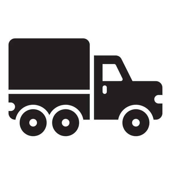 Вантажівка Вантажівка Суцільна Ікона Суцільному Стилі — стоковий вектор