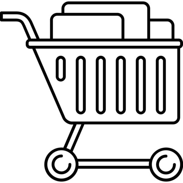 Buy Cart Full Icon Outline Style — Stock Vector